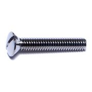 MIDWEST FASTENER #8-32 x 1 in Slotted Oval Machine Screw, Chrome Plated Brass, 15 PK 70143